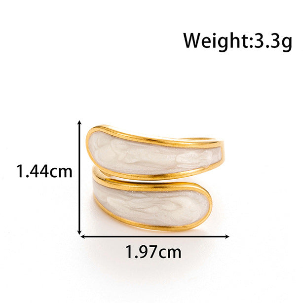 Wholesale drop oil opening ring personality hip hop vacuum plating titanium steel ring