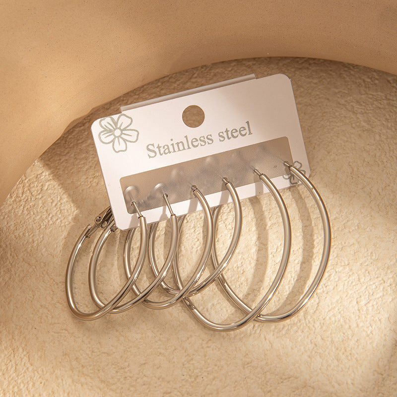 Wholesale Light Luxury Star Hoop Earrings for Women - Titanium Steel Electroplated,  Boutique Resale
