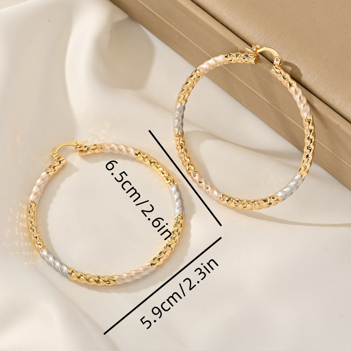 Wholesale 3PCS Large plain copper hoop earrings