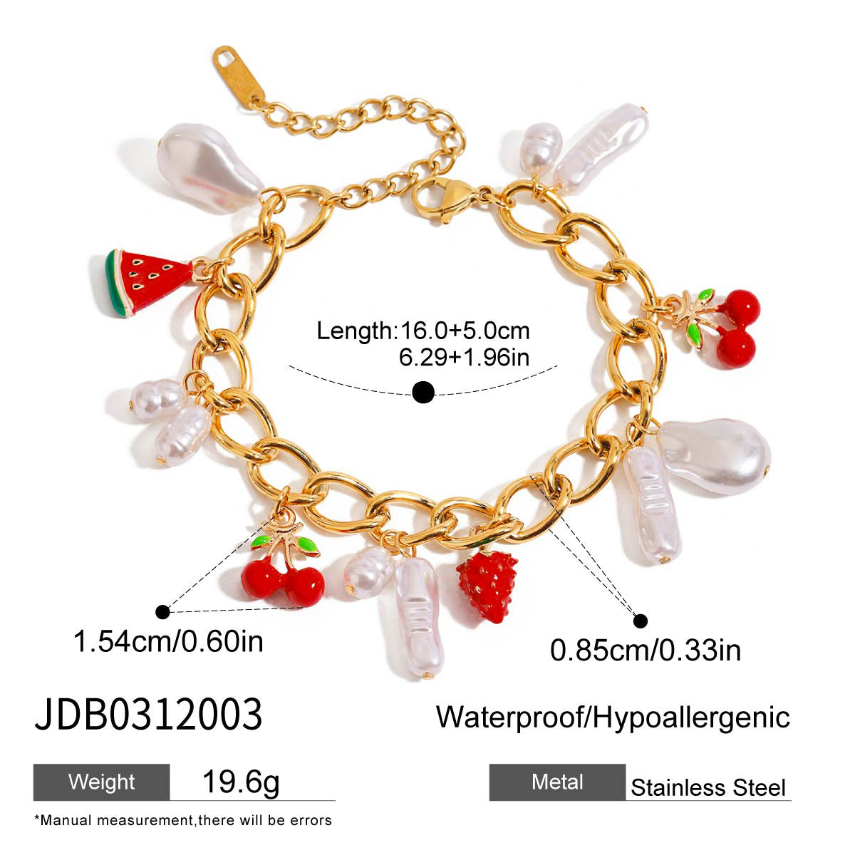 Wholesale 18K gold stainless steel pearl oil  bracelet