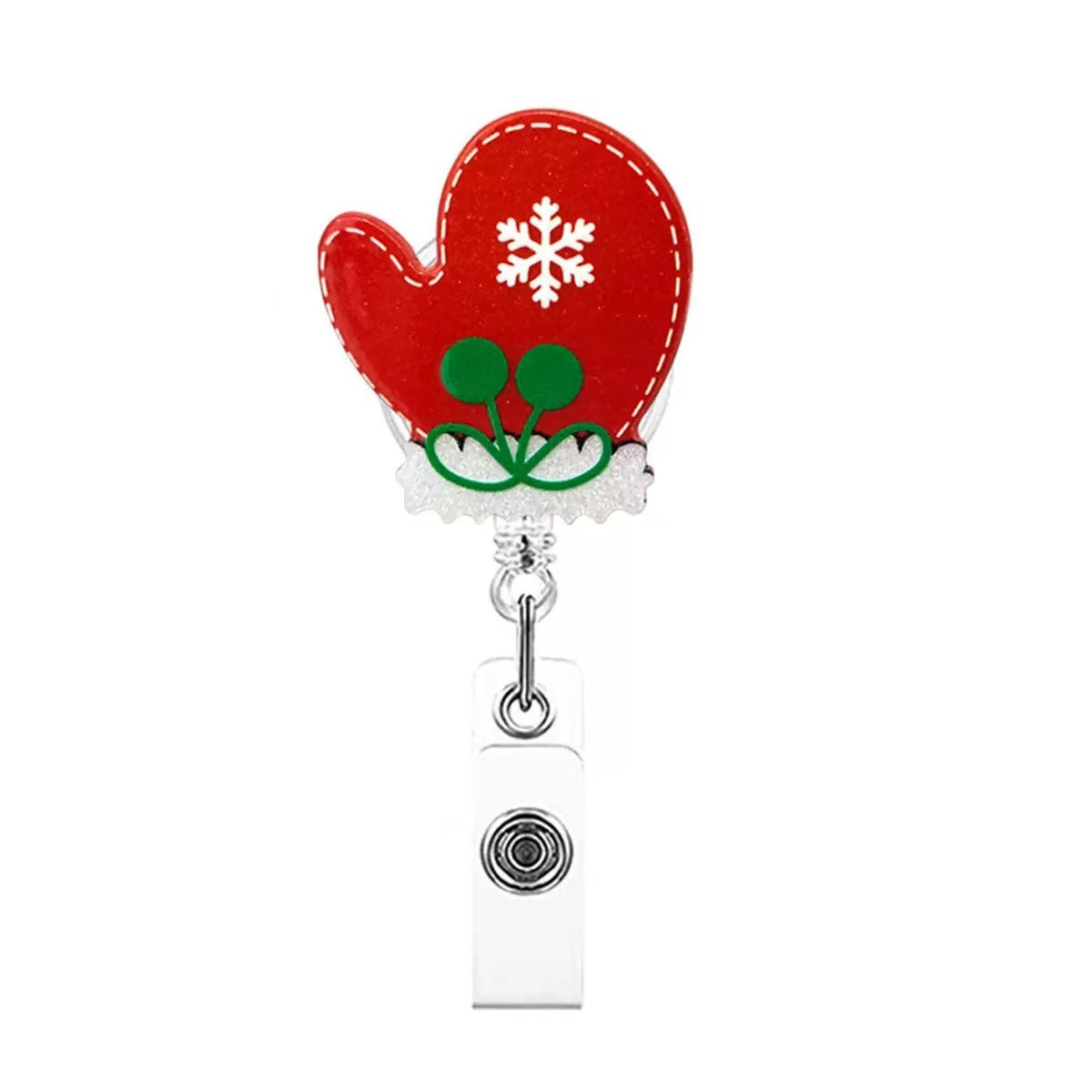 Wholesale acrylic Christmas office staff name tag retractable badge