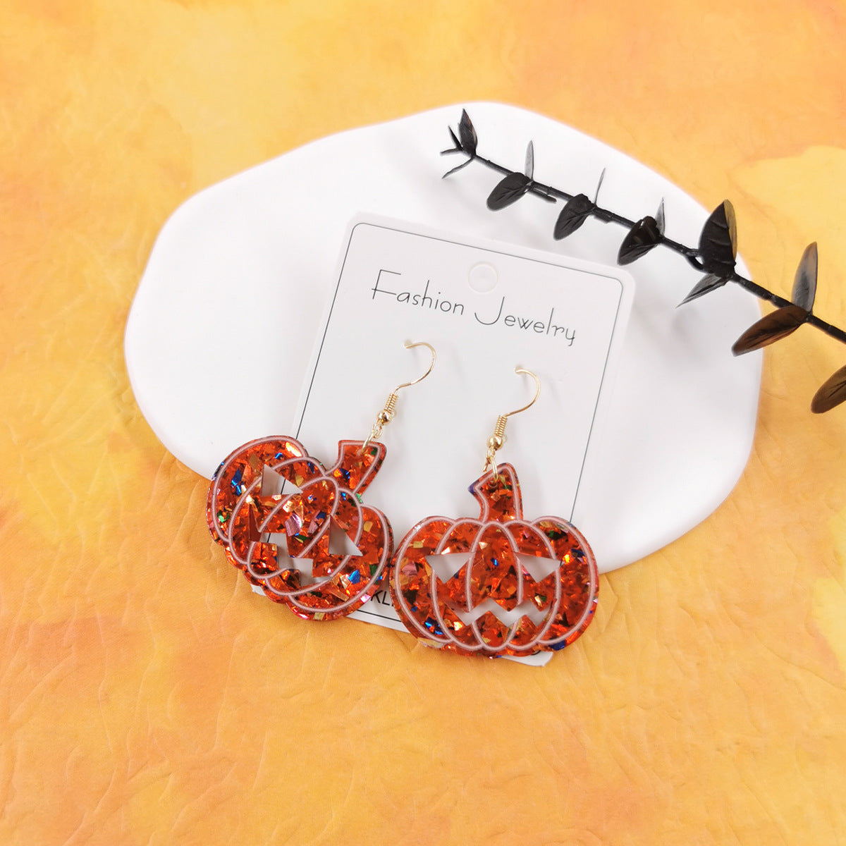Wholesale  Acrylic Earrings Vintage Ghost Face Pumpkin  Earrings