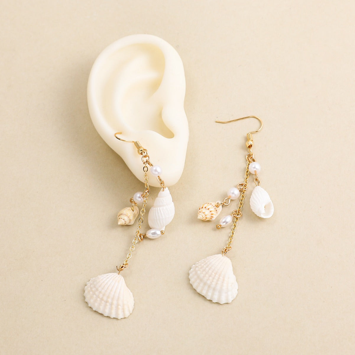 Wholesale Summer Beach Pearl Shell Conch Earrings