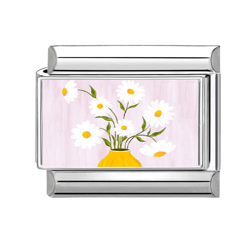 Wholesale  Italian Charm Bracelet 9mm DIY Fresh Floral-Themed  Creative Stainless Steel Composable Bracelet