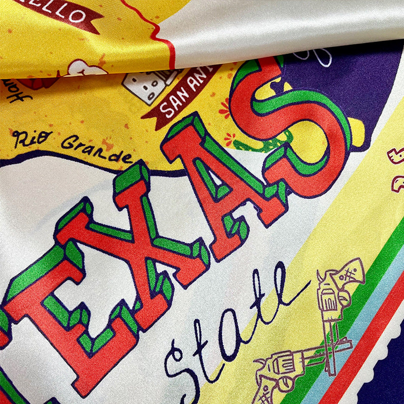 Wholesale Western Denim Texas 52cm Nylon Silk Scarf ACC-SS-HY014