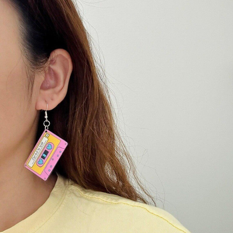 Wholesale Vintage Tape Acrylic Flat Earrings