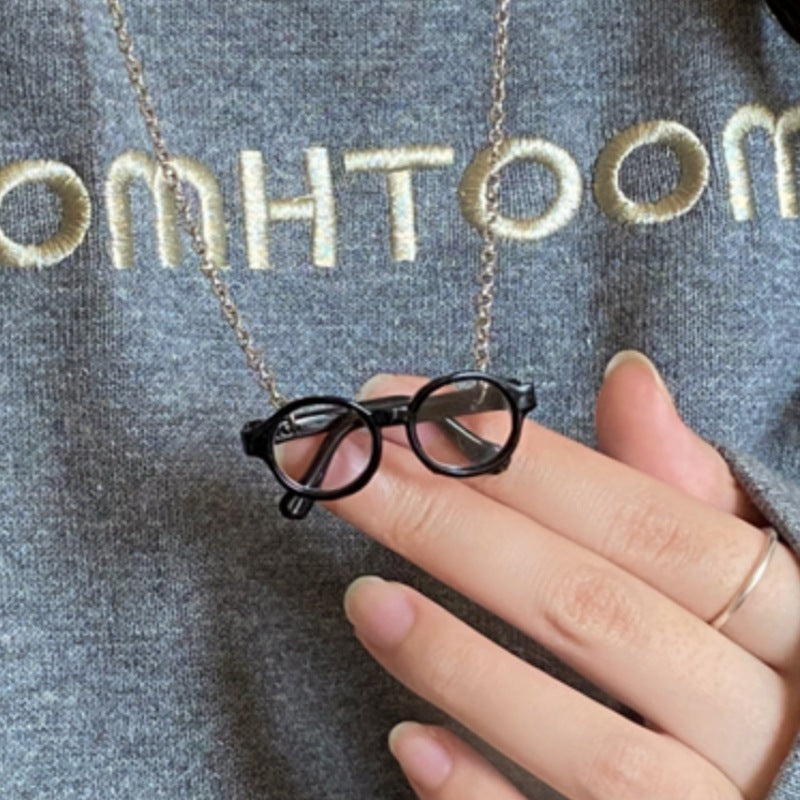 Wholesale Glasses shape necklace funny  clavicle chain