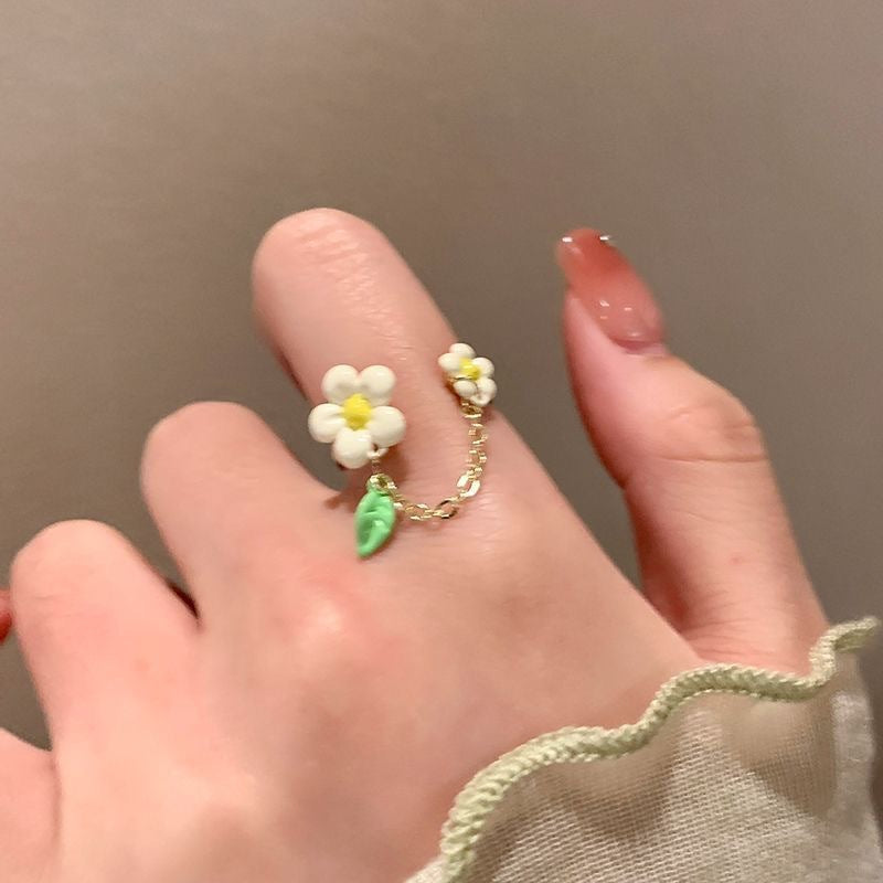 Wholesale Summer flower chain tassel ring