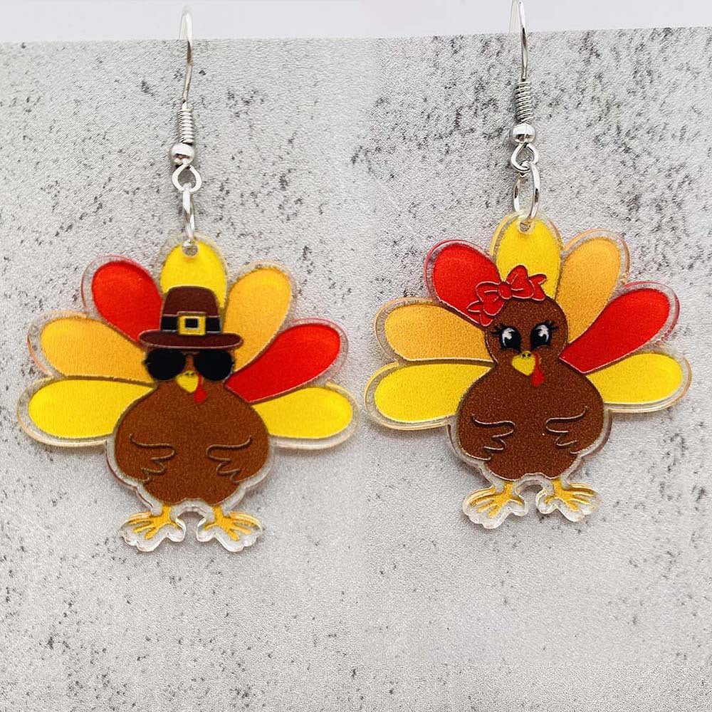 Wholesale Thanksgiving Turkey Acrylic Earrings ACC-ES-ChenY057