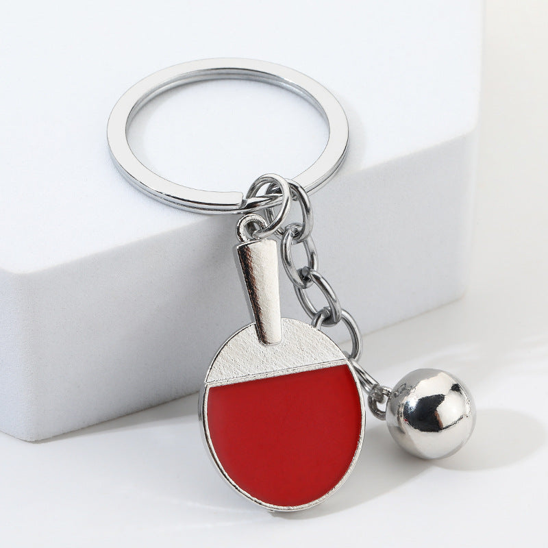 Wholesale  sports series golf tennis table tennis badminton racket metal keychain