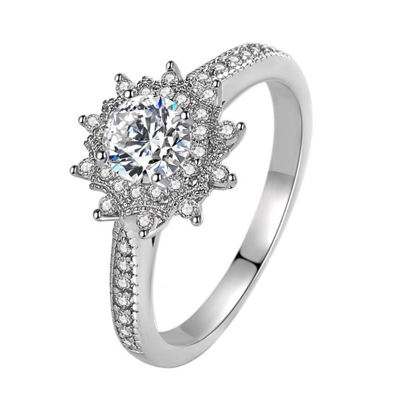 Wholesale S925 Sterling Silver Wedding Ring Fairy Tale Diamond Ring