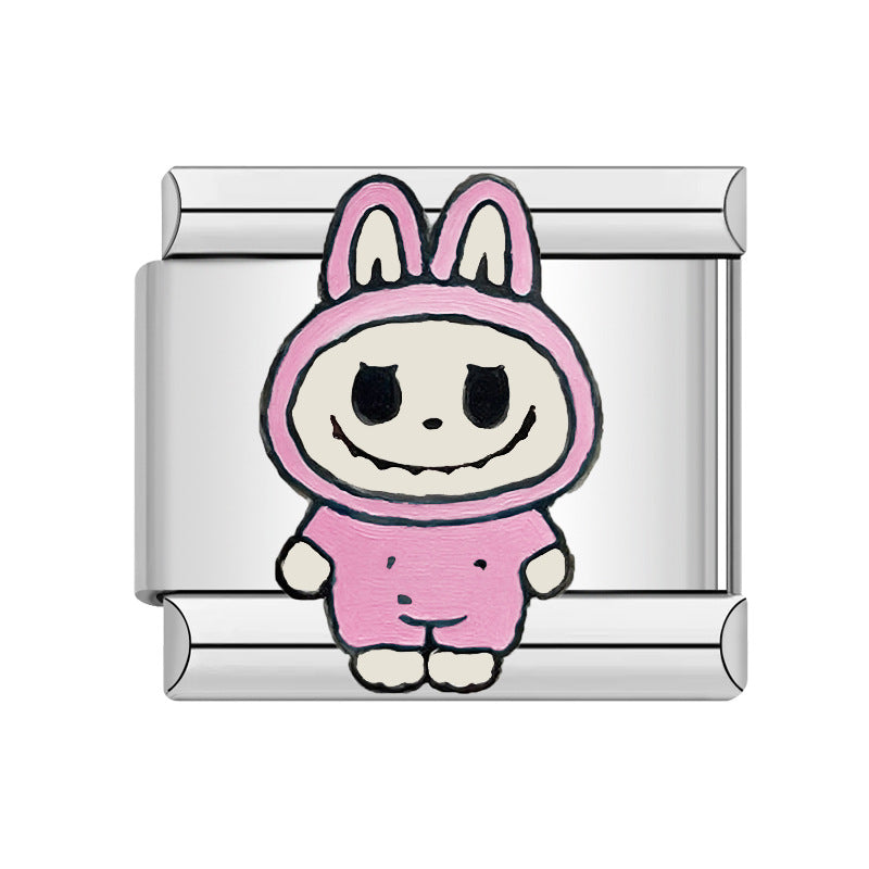 Bracelet de charme italien en gros 9 mm DIY Splicing Cartoon Bracelet composable en acier inoxydable mignon