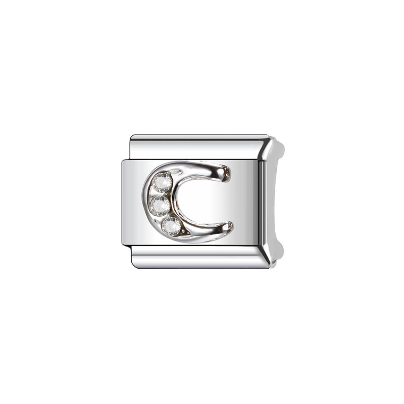 Wholesale Italian Charm Bracelet 9mm DIY Splicing Silver Letters Stainless Steel Composable Bracelet