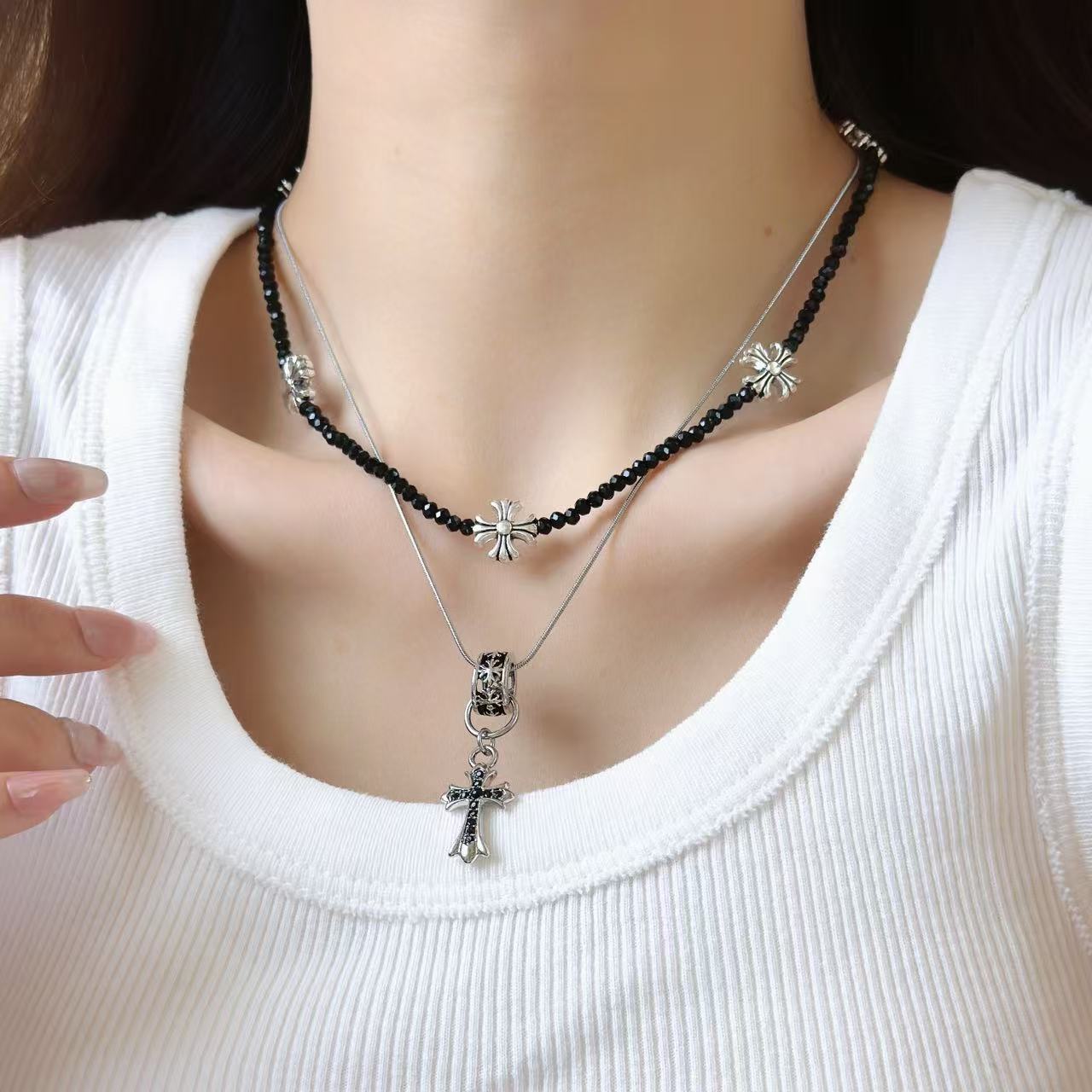 Großhandel Cross Leder Doppelschichtkette