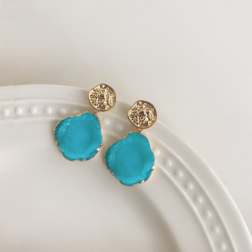 Wholesale  Blue Sizzling Earrings Silver Needle Acrylic Earrings