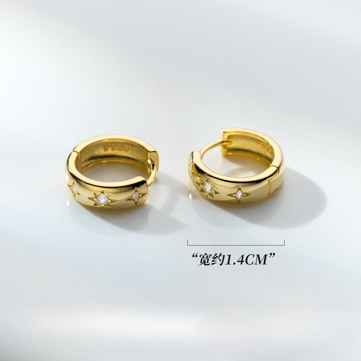 Wholesale 925 sterling silver diamond star earrings