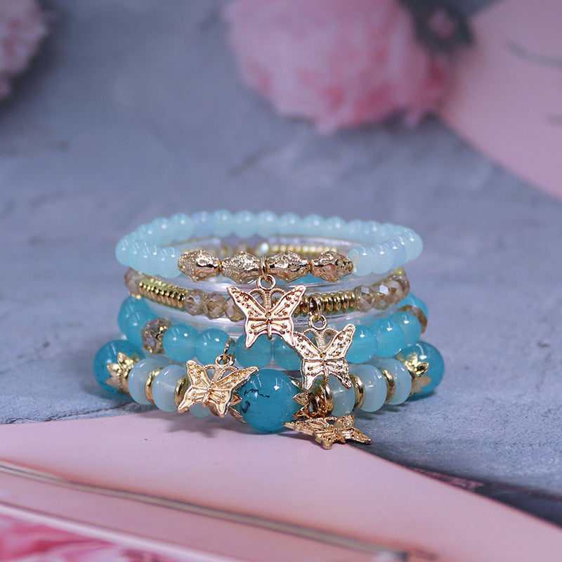 Wholesale Bohemian Multi-layered Butterfly Crystal Bracelet ACC-BT-NaiHong011