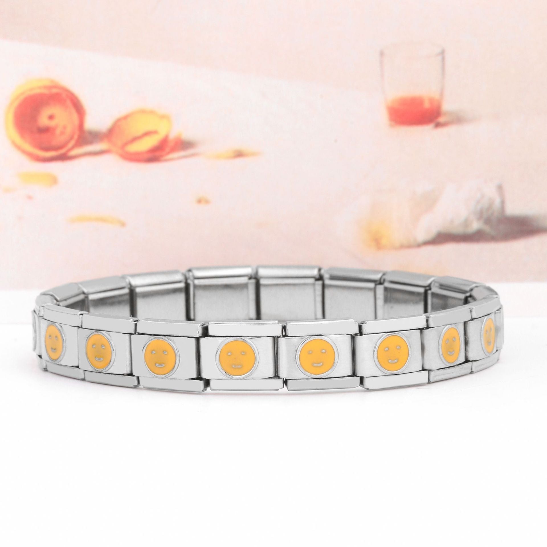 Wholesale Italian Charm Bracelet 9mm DIY Splicing Removable Stainless Steel Smiley Composable Bracelet ACC-BT-XY062