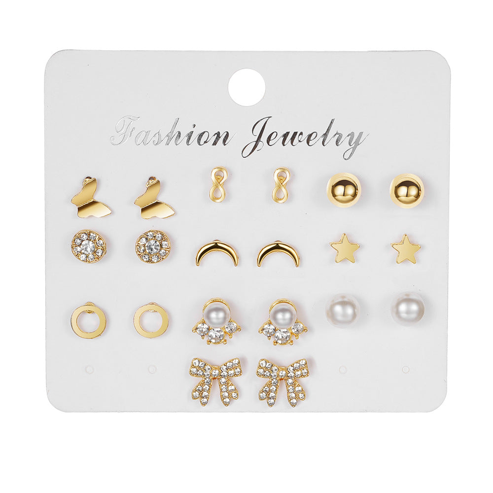 Wholesale  retro love butterfly earrings suit