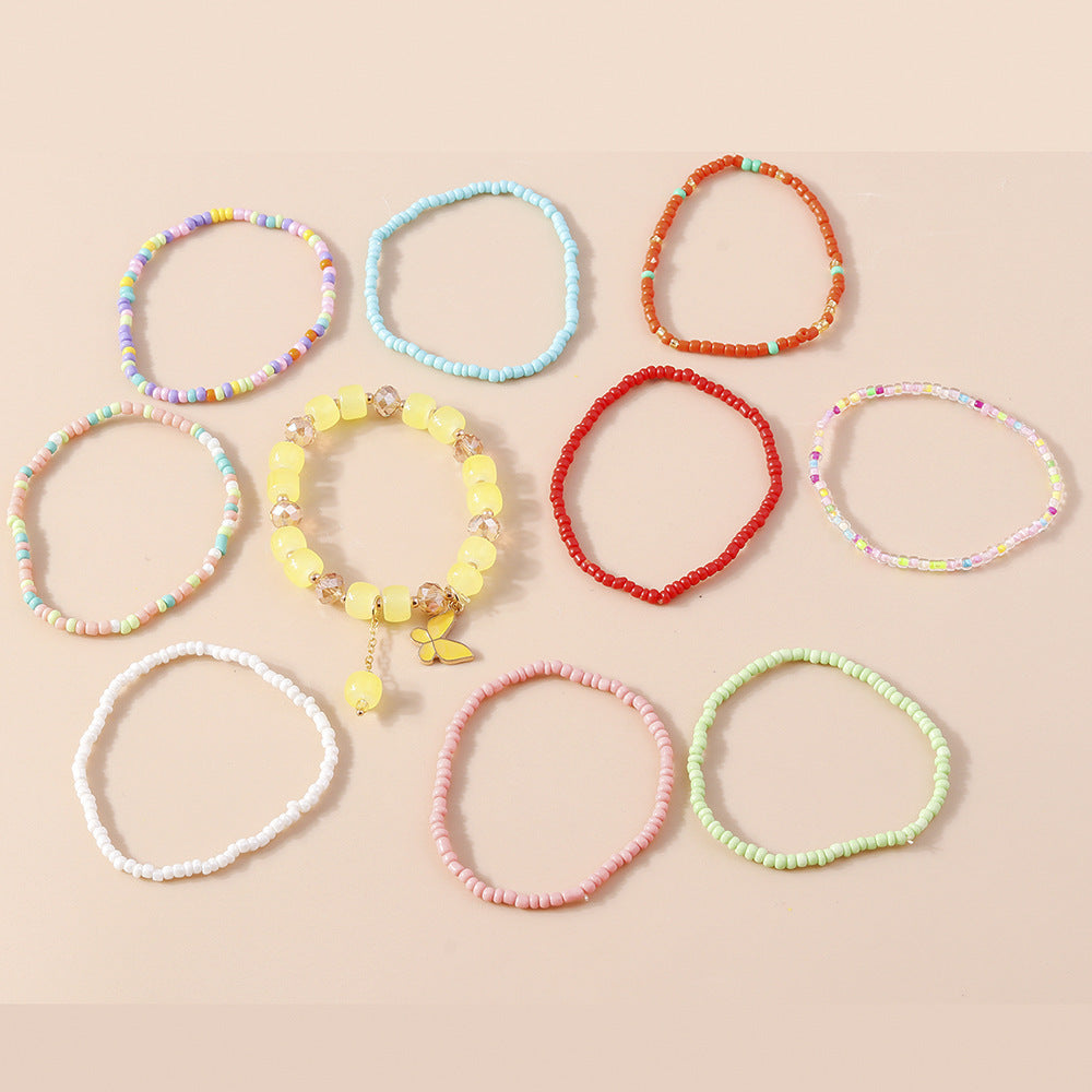 Wholesale  Bohemian style animal beaded bracelets butterfly rice bead bracelet