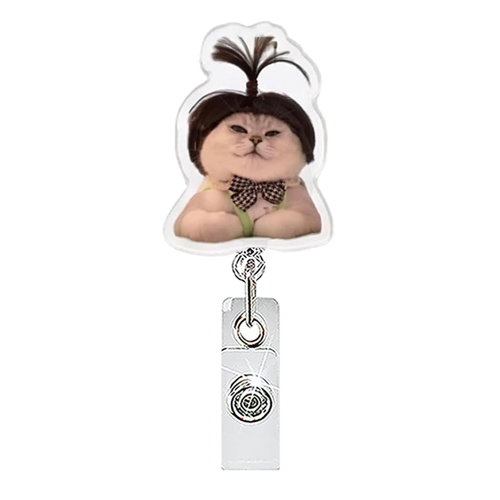 Wholesale Trendy Acrylic Animal Dog Cat Retractable Badge Reel ABS Material for ID Card Keychain Accessory
