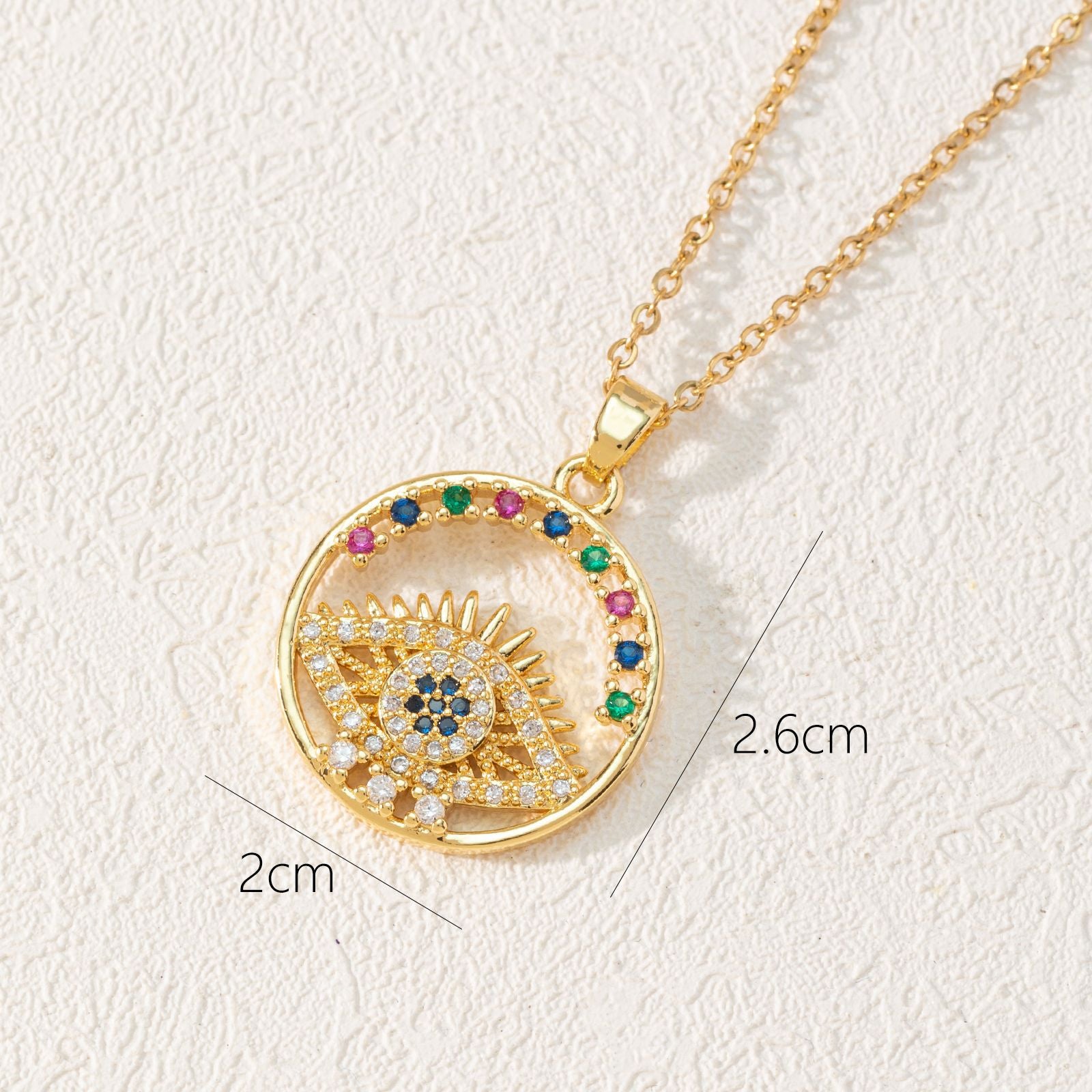 Wholesale Copper Eye Pendant Necklace Bohemian Style Fashion Jewelry Gift