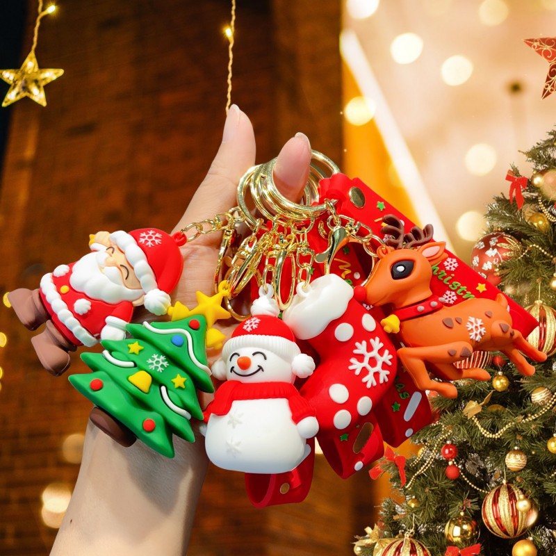 Portachiavi creativo all'ingrosso di Natale con ciondolo carino per zainetto per auto