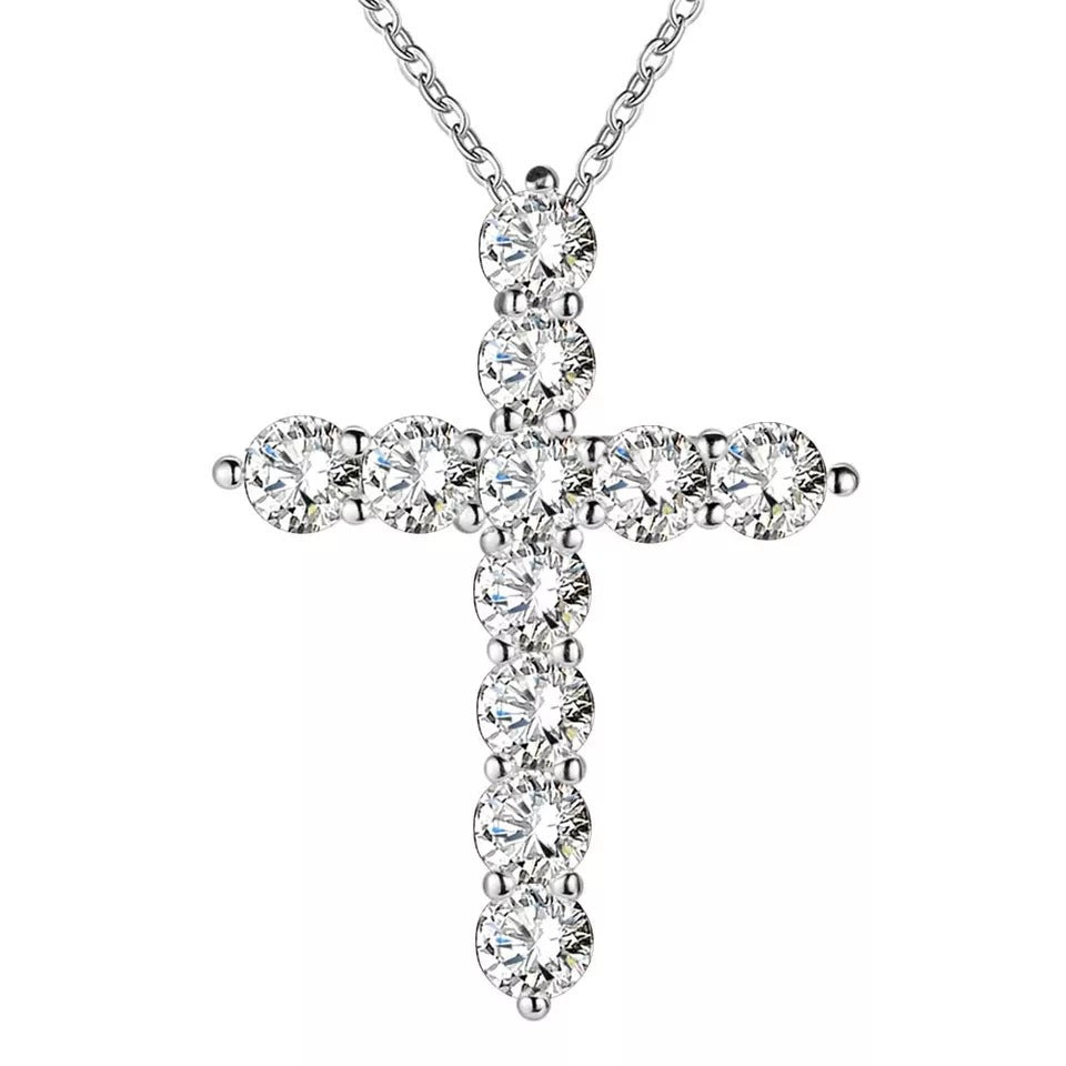 Wholesale 4MM zircon micro-inlaid hip hop cross necklace
