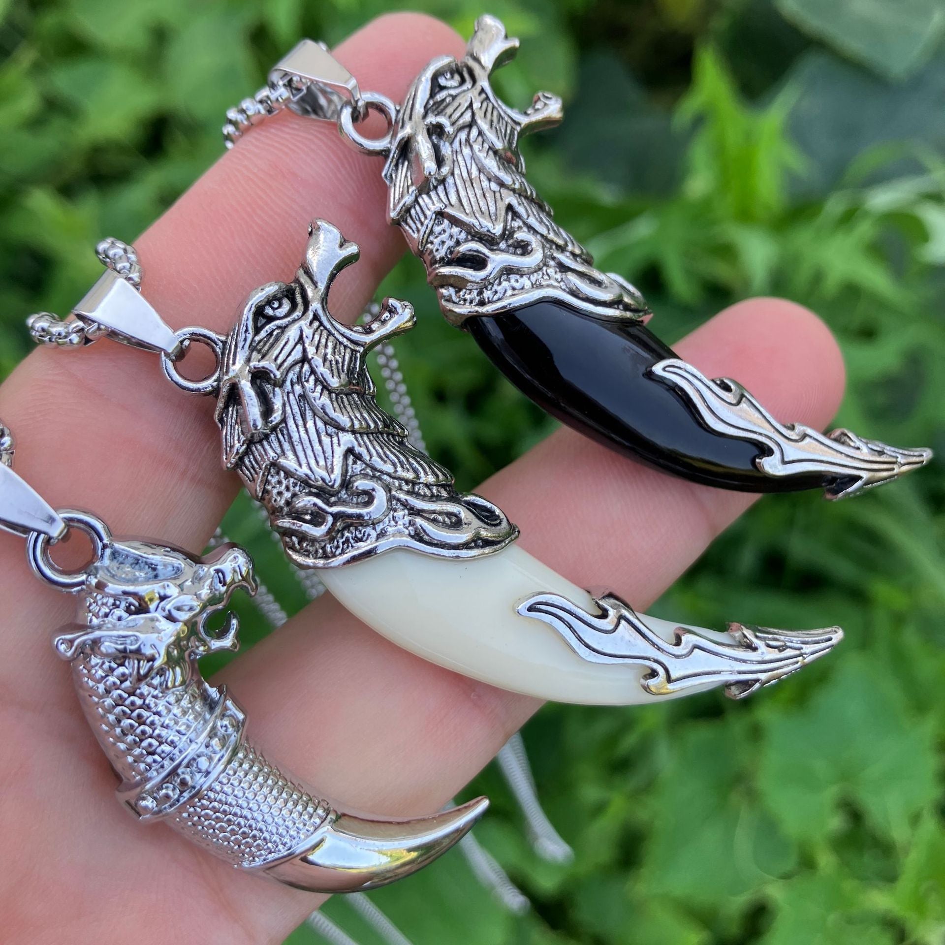 Wholesale Men S Wolf Tooth Pendant Necklace Retro Cool Handmade Layering Jewelry Gift