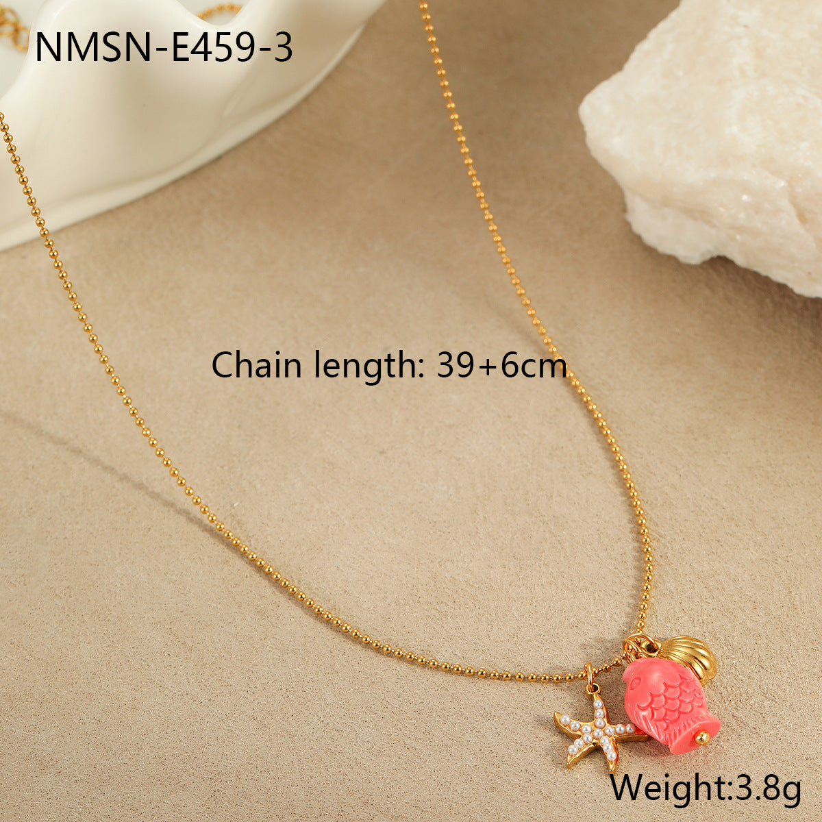 Wholesale Stainless steel summer marine  necklace shell starfish pendant necklace