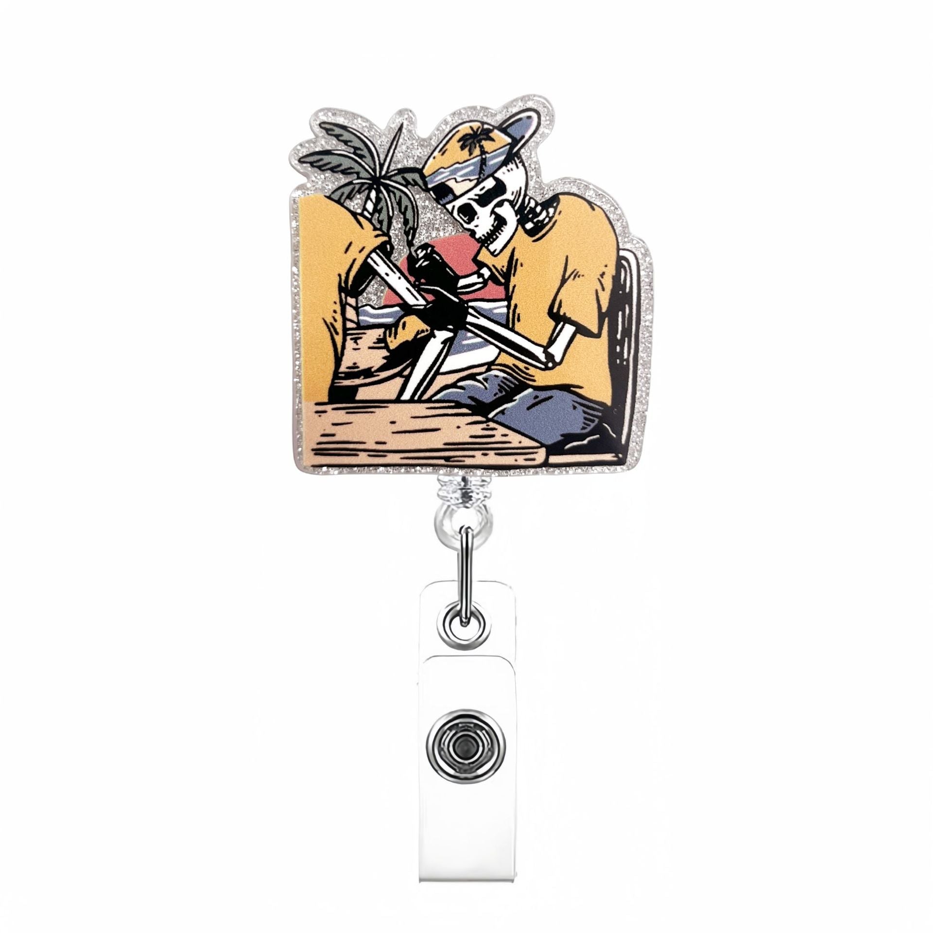 Wholesale Halloween Skull Badge Reels Keychains