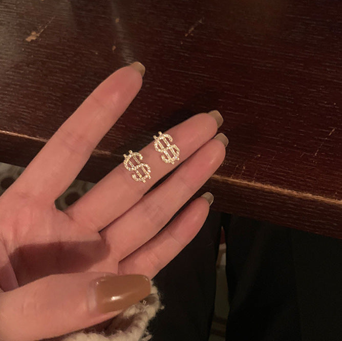 Wholesale Diamond Dollar Sign Earrings