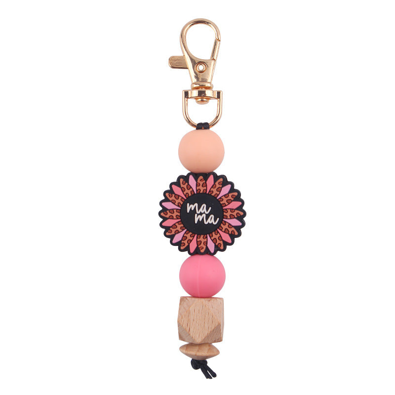 Wholesale MaMa Silicone Beaded Keychain Mother's Day Creative Keychain ACC-KC-GuangTian069