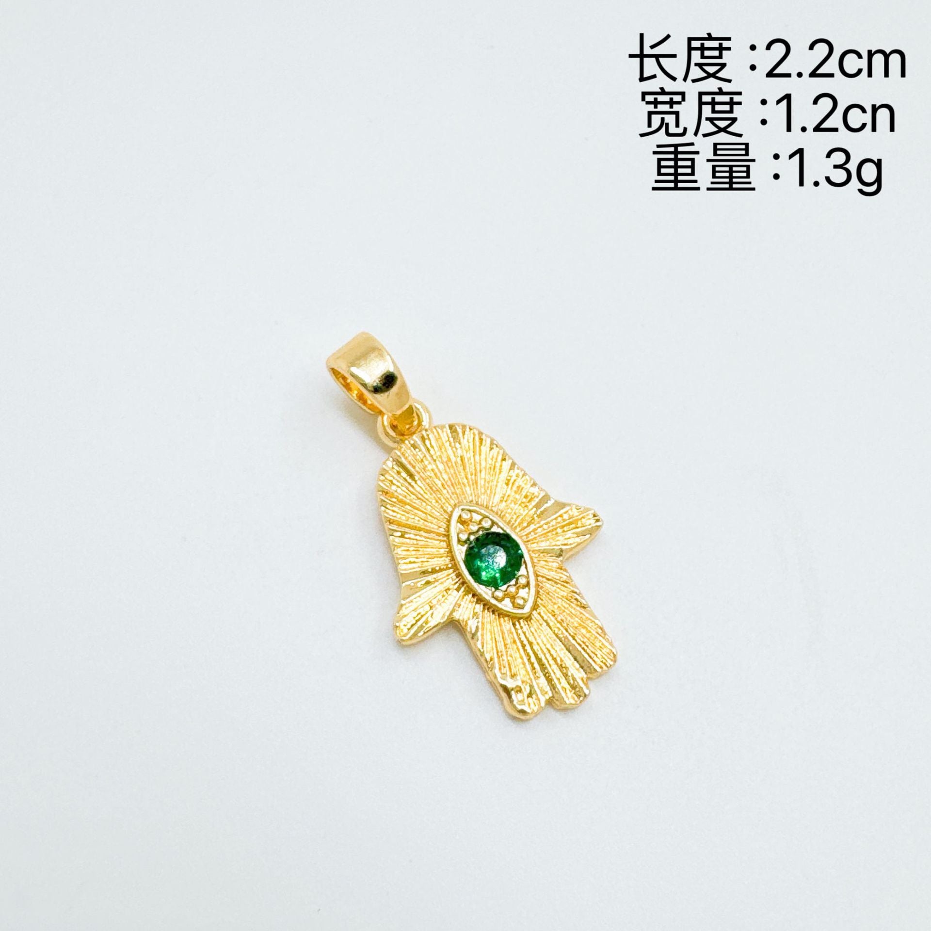 Wholesale Evil Eye Palm Pendant Gold Plated Copper Fashion Jewelry Boutique Gift