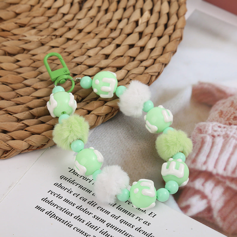 Wholesale creative letter beaded keychain