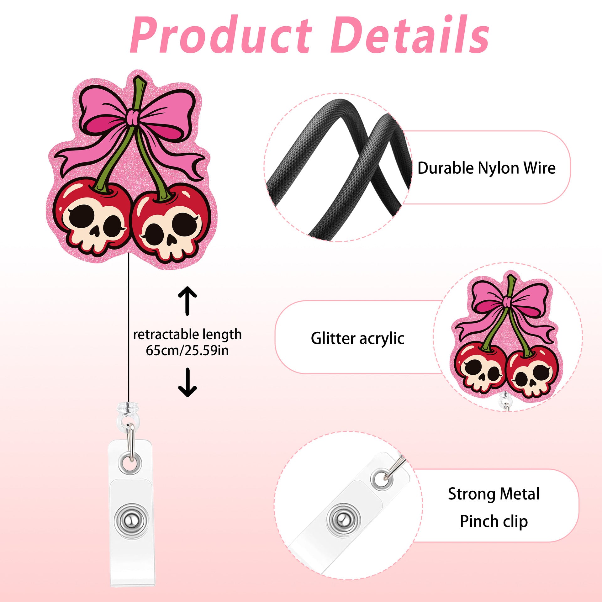 Wholesale -themed acrylic pull-tab cartoon pendant retractable name tag decoration for cross-border administrative office supplies