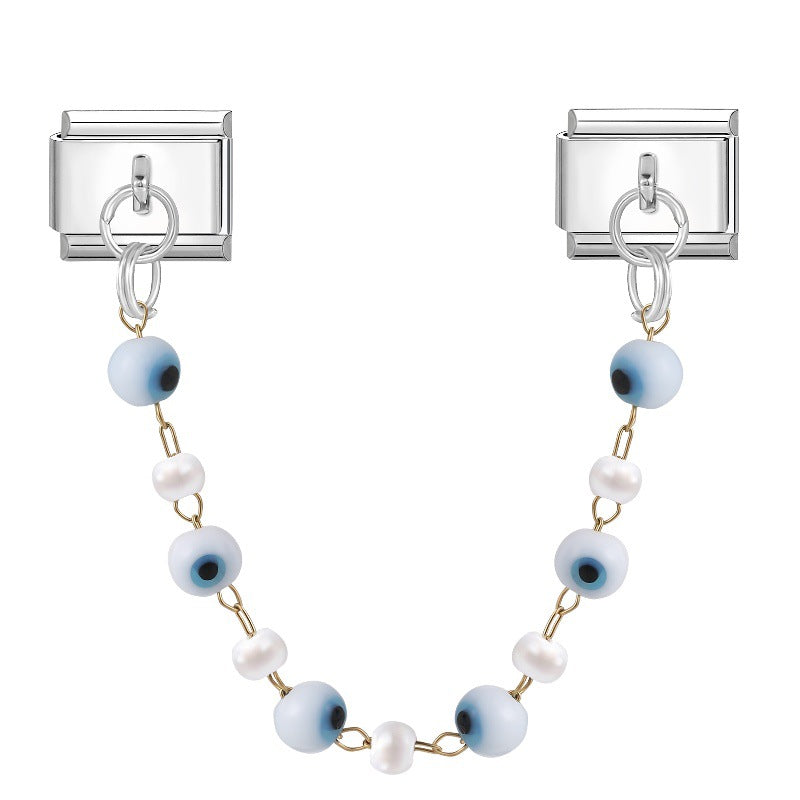 Wholesale Italian Charm Bracelet 9mm DIY Splicing Eye Series Titanium Steel Composable Bracelet