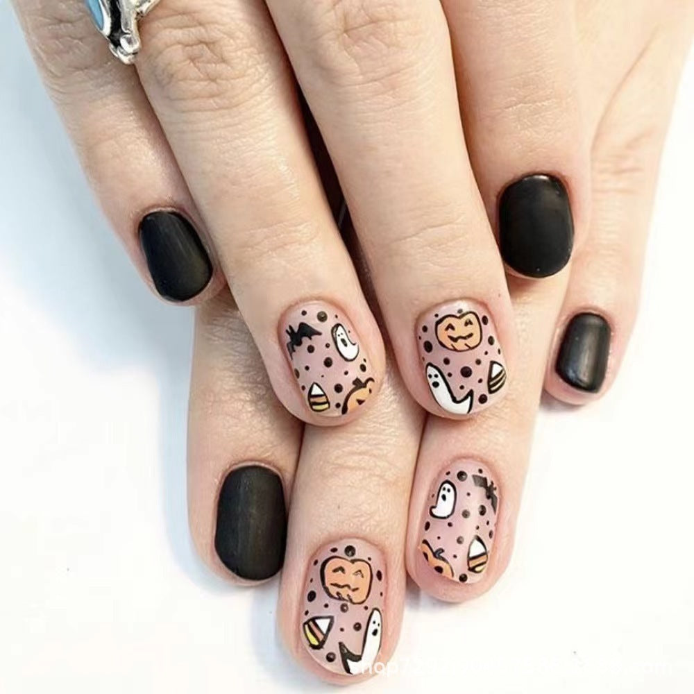 Wholesale Halloween 24 Pieces/box Press-on Nails Kits Nail Stickers ACC-NS-XingNai014