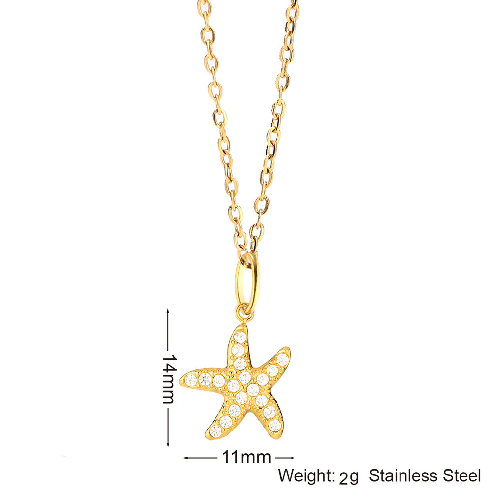 Wholesale Stylish 18K Gold Plated Sea Turtle Pendant Necklace Stainless Steel Chain Fashion Jewelry Gift For Resale