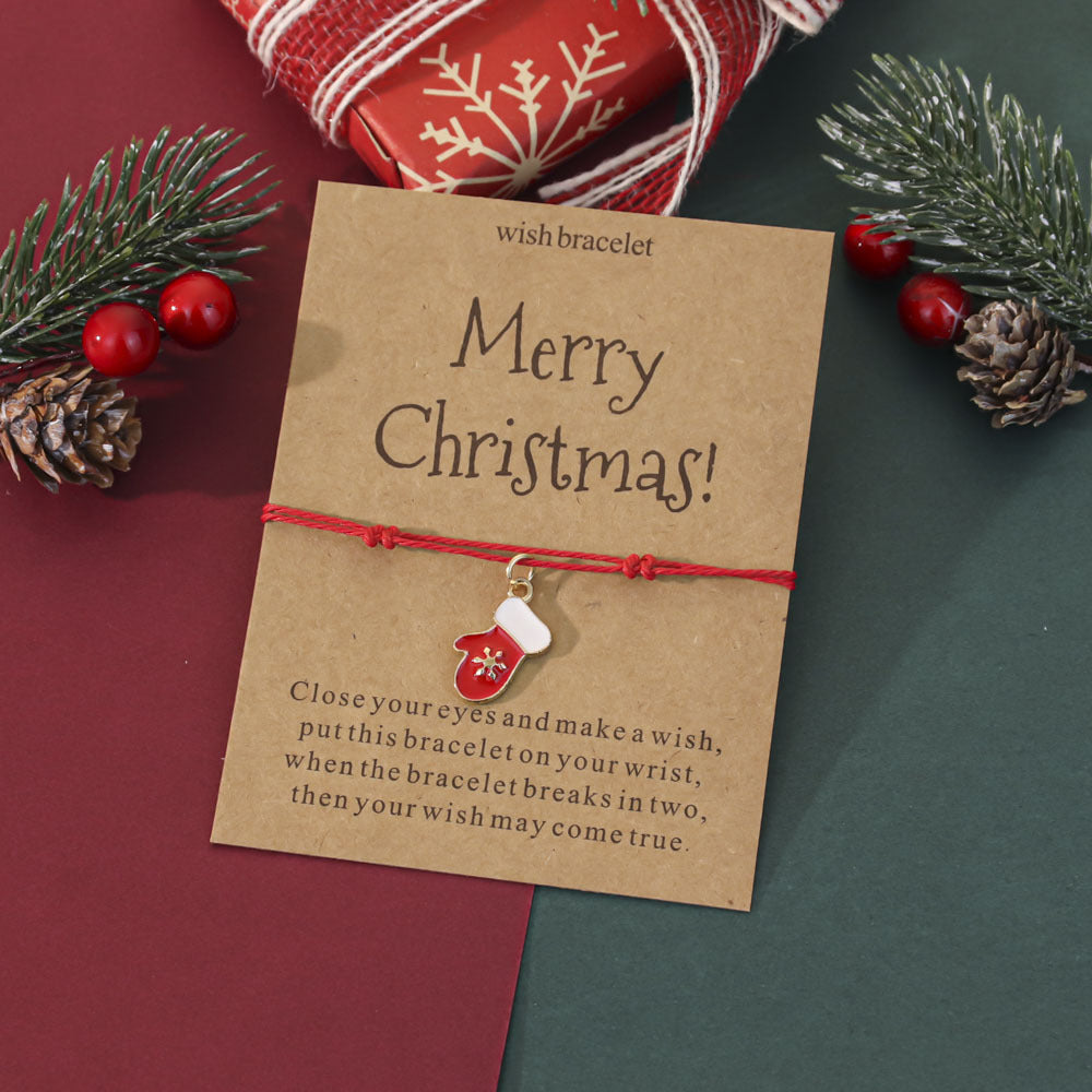 Wholesale Christmas oil-painted adjustable bracelet