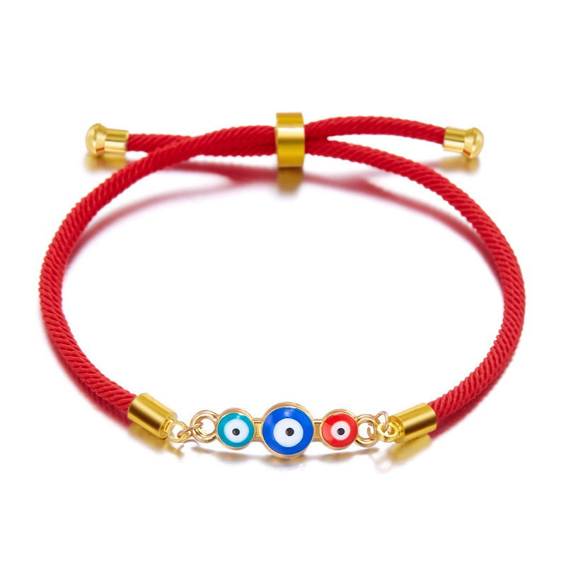 Wholesale Blue Demon Eye Alloy Adjustable Bracelet