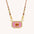 Wholesale Colorful Tarot Square Card Pink Oil Drop Diamond Necklace