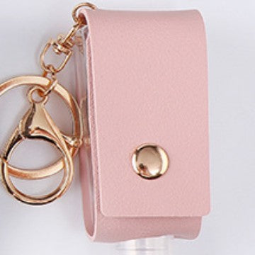 Wholesale PU Leather Keychain 30Ml Hand Sanitizer Bottle Case Boutique Resale European Style White