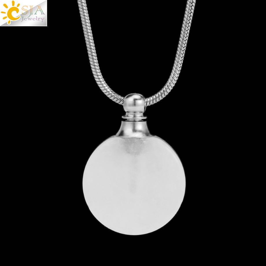 Wholesale Natural Stone Crystal Essential Oil Bottle Pendant Necklace ACC-NE-HuaiShe003