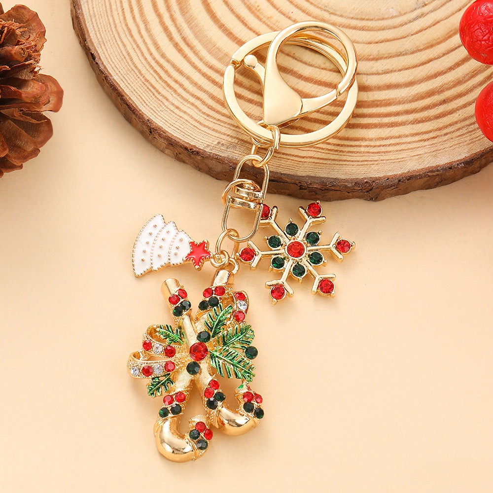 Wholesale Red Christmas Tree Rhinestone Keychain – Trendy Car Key Accessory Gift