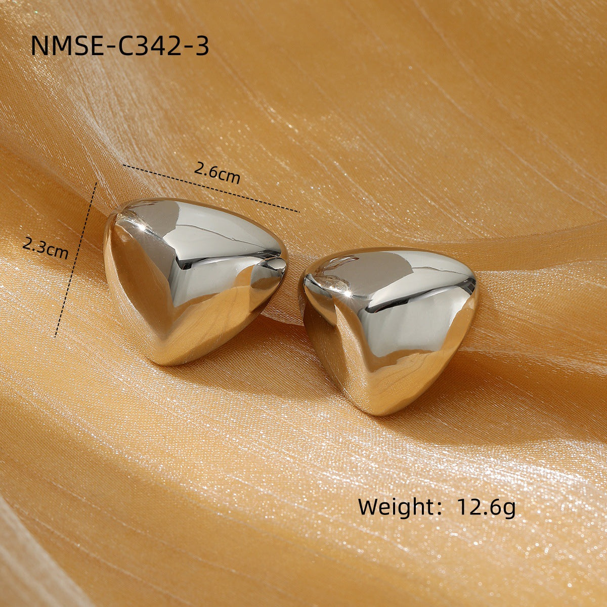 Wholesale Heart-Shaped Stainless Steell with 18K Gold Plating Earring