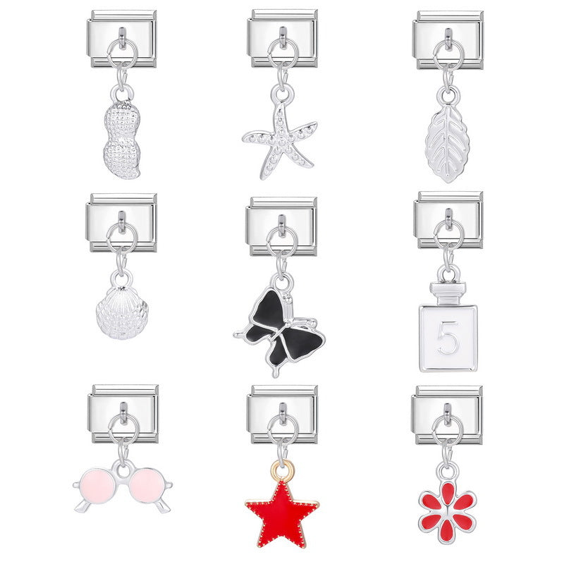 Wholesale Italian Beaded Bracelet 9mm DIY Splicing Removable Stainless Steel Combinable Bracelet