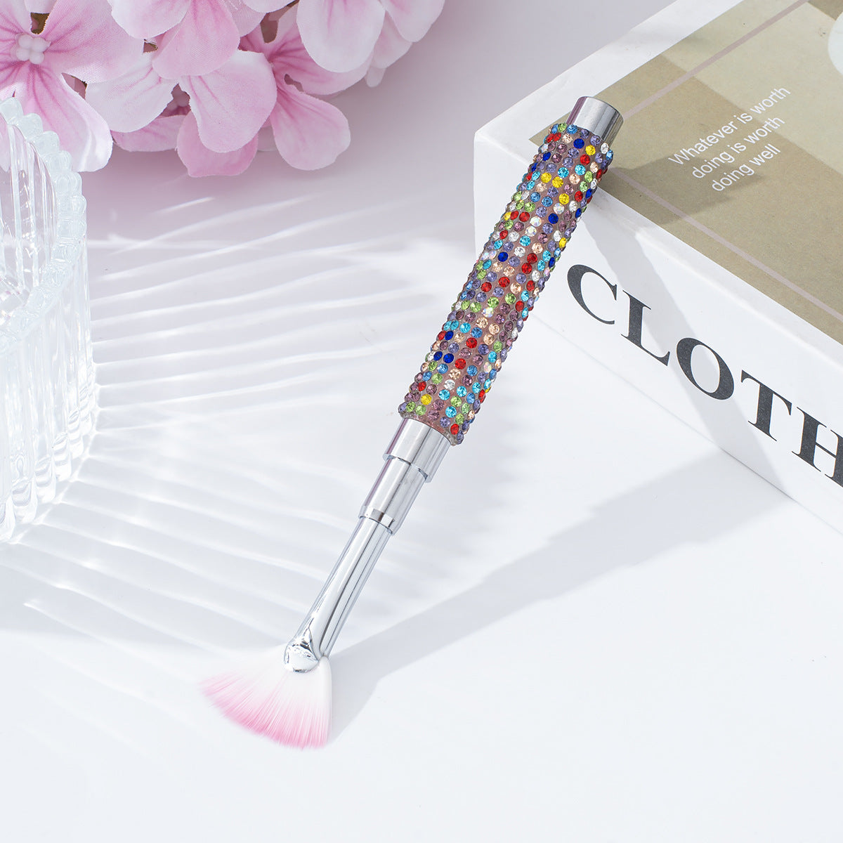 Wholesale model of diamond nail art pen with fan-shaped brush