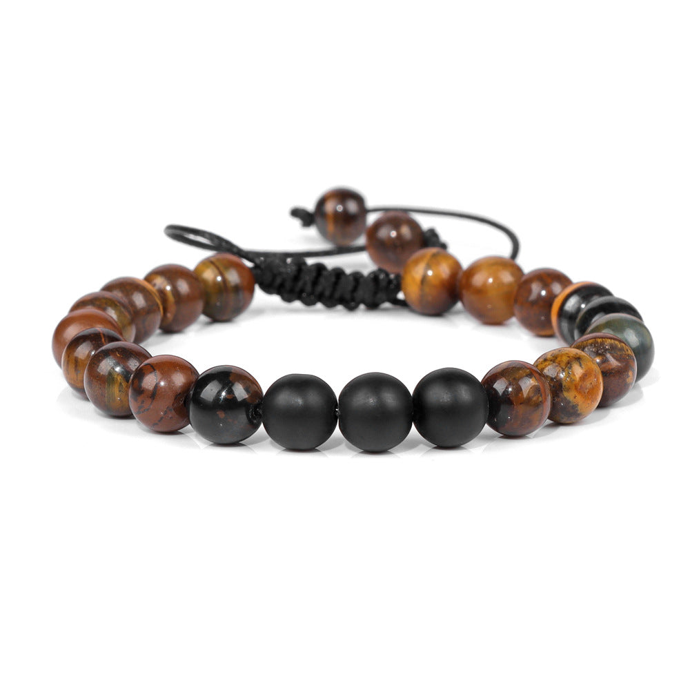 Wholesale Men's Bracelets Stone Tiger Eye Stone Braided Bracelets ACC-BT-Ruiz003