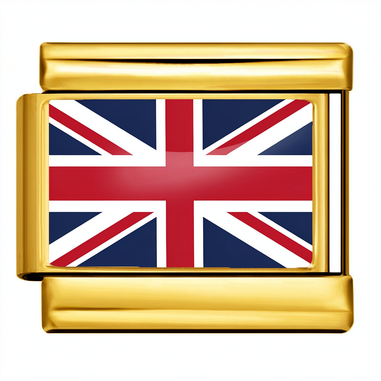 Wholesale Stainless Steel DIY Italian Style Flag Series Gold Base Detachable Modular Bracelet For Everyday Wear